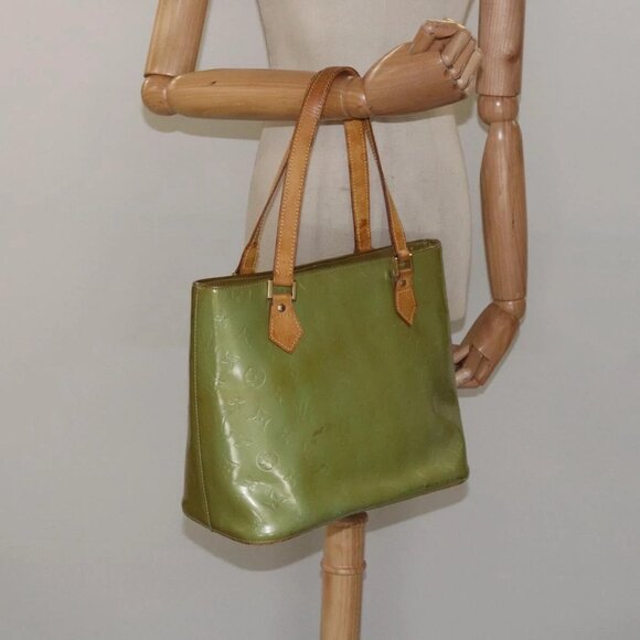 LOUIS VUITTON Monogram Vernis Houston Hand Bag Baby Blue M91005 LV Auth 115892 - Picture 14 of 16